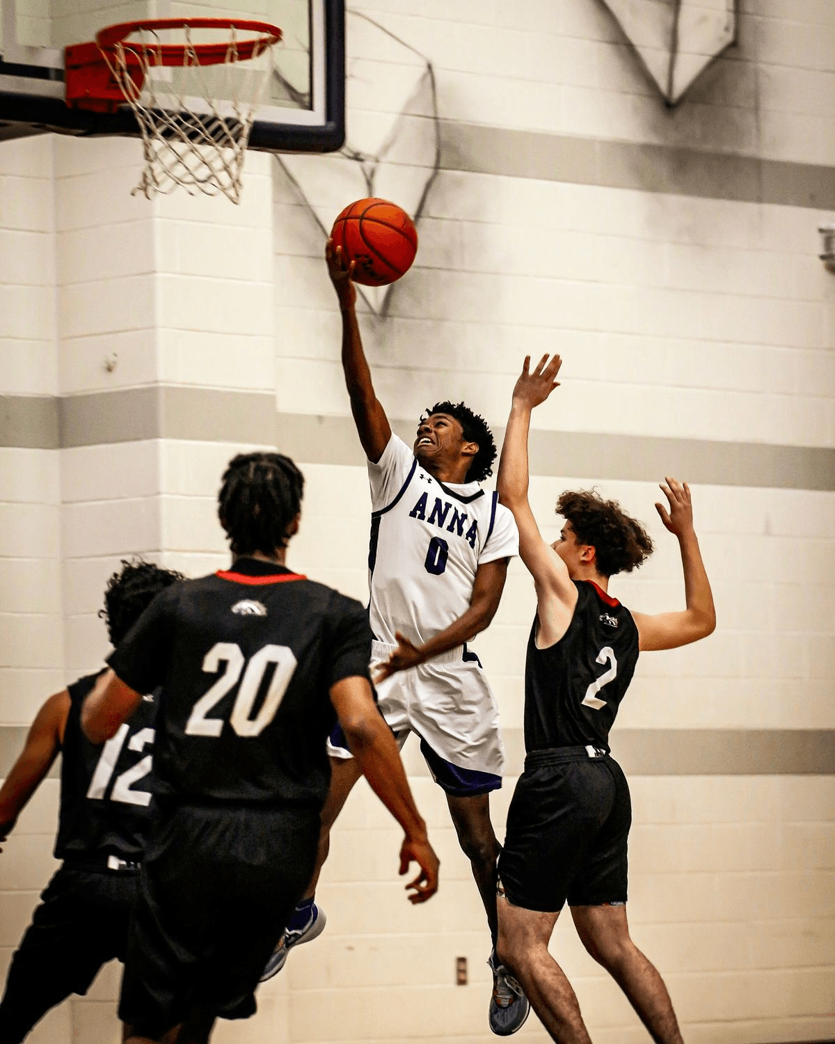 Basketball players in action